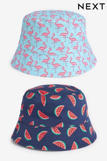 Blue Flamingo/Watermelon Festival Reversible Bucket Hat (U81905) | £15