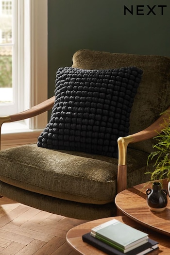 Black 43 x 43cm Global Bobble Cushion (U82953) | £20
