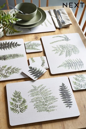 Set of 4 Green Fern Placemats And Coasters (U83800) | £18