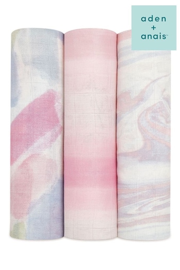 aden + anais Pink Large Silky Soft Muslin Blankets 3 Pack Florentine (U83869) | £46