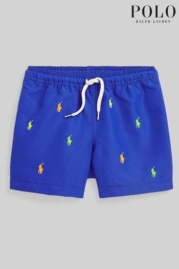 Polo Ralph Lauren Blue Logo Swim Shorts (U83983) | £65 - £75