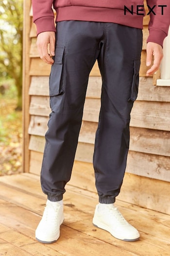 Navy Blue Regular Tapered Stretch Utility Cargo Trousers (U84245) | £36
