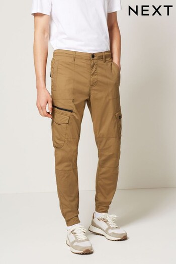 Tan Brown Slim Stretch Utility Trousers (U84264) | £32