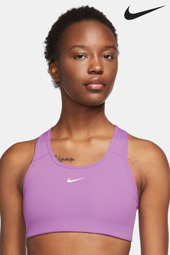 Nike Purple Swoosh Medium-Support 1 Piece Pad Sports Bra (U84332) | £38