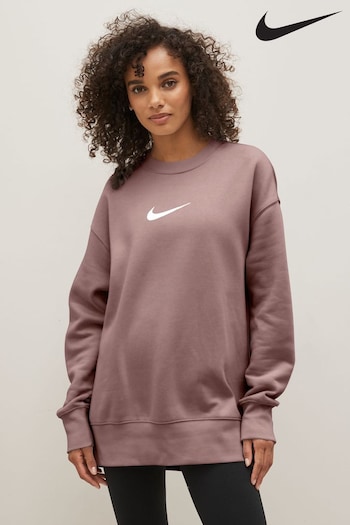 Nike Swoosh Brown Oversized Midi Swoosh Crew Sweatshirt (U84374) | £70