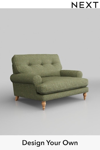 Chunky Boucle Easy Clean/Mid Green Erin Buttoned Back Deep Relaxed Sit (U84377) | £499 - £2,025