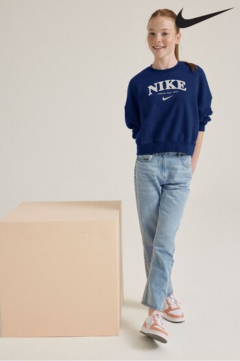 Nike Navy Oversized Trend Fleece Sweatshirt (U84383) | £45