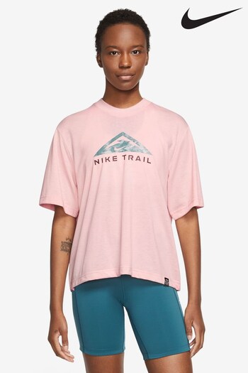 Nike Pale Pink Dri-FIT Trail Short Sleeve T-Shirt (U84470) | £38