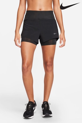 Nike Black Dri-FIT Mid-Rise 3-inch 2-in-1 Running Shorts with Pockets (U84505) | £60
