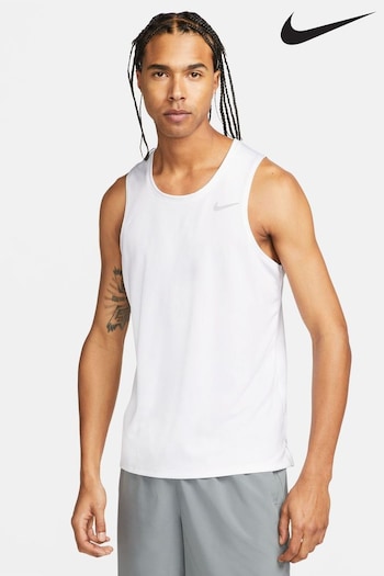 Nike White Dri-FIT Miler Running Vest (U84601) | £28