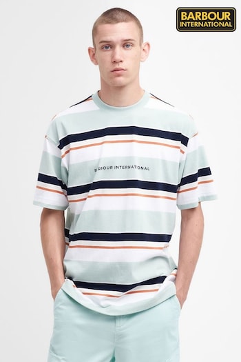 Barbour® International  Green Solman Relaxed Fit Stripe T-Shirt (U84604) | £50