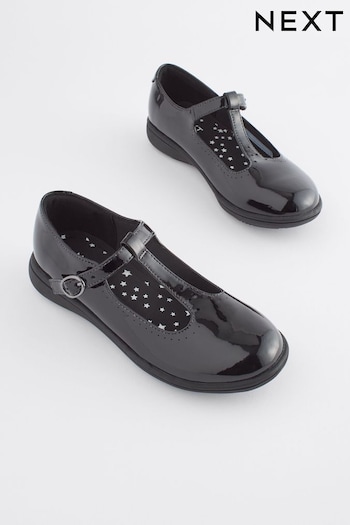 Black School Slim T-Bar Shoes (U84616) | £24 - £31