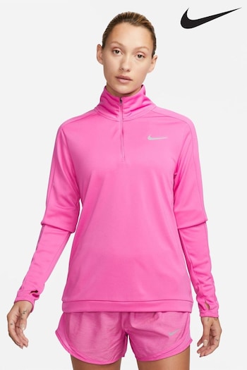Nike Pink DriFIT Pacer 1/4Zip Running Top (U84654) | £40