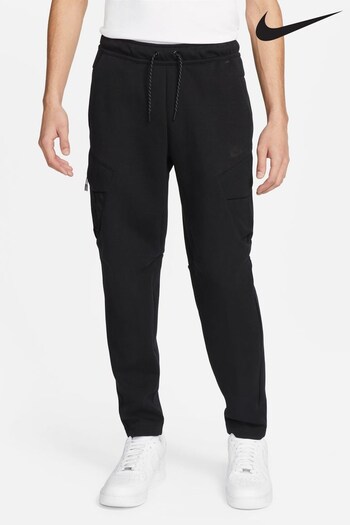 nike khaki Black Sportswear Tech Fleece Utility Joggers (U84686) | £100