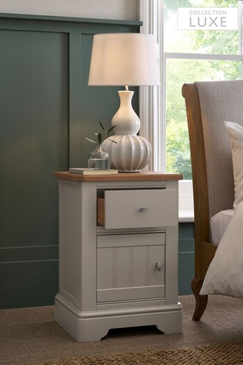 Truffle Hampton Country Collection Luxe Painted Oak 1 Drawer Bedside Table (U84812) | £299