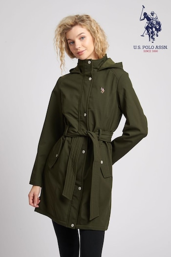 U.S. Polo Assn. Womens Red Belted Trench Coat (U85630) | £130