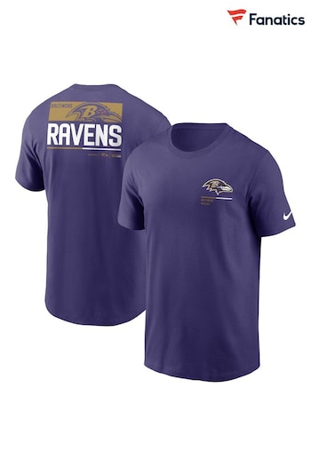 Nike Purple Fanatics Baltimore Ravens Nike Essential Team Incline T-Shirt (U86224) | £28