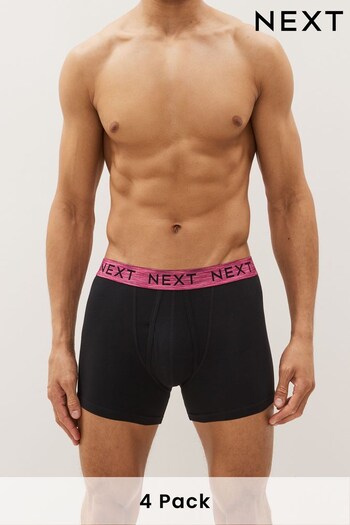 Black Marl Bright Waistband 4 pack A-Front Boxers (U86504) | £22