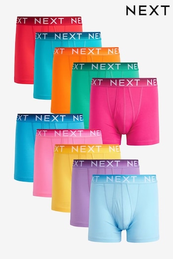 Bright Colour Ombre Waistband 10 pack A-Front Boxers (U86512) | £52