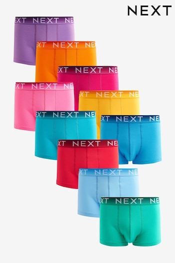 Bright Colour Ombre Waistband Hipster Boxers 10 Pack (U86563) | £52