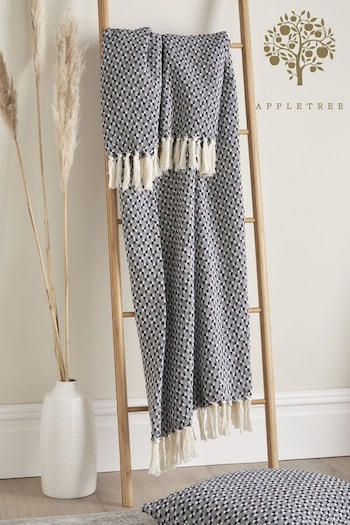 Appletree Blue Bexley Recycled Cotton Throw (U86730) | £20