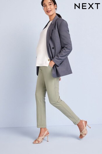 Sage Green Maternity Tapered Trousers (U86760) | £28