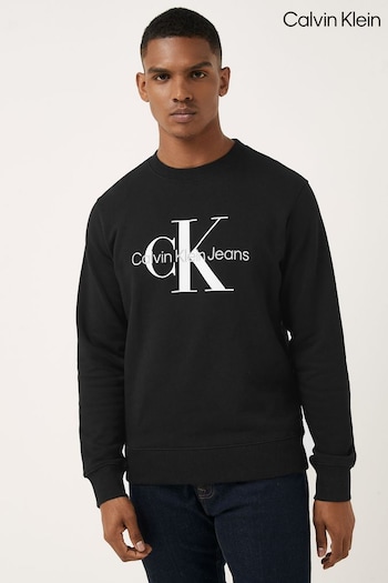 Calvin Klein Black Monogram Crew Neck Jumper (U87152) | £90
