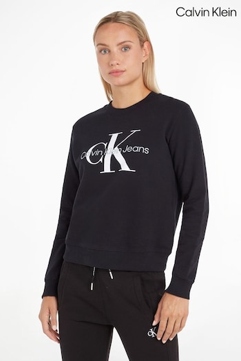Calvin Must Klein Black Core Monogram Sweatshirt (U87153) | £90