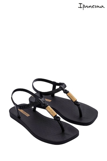 Ipanema Black Beaded T-Bar Sandals (U87199) | £30
