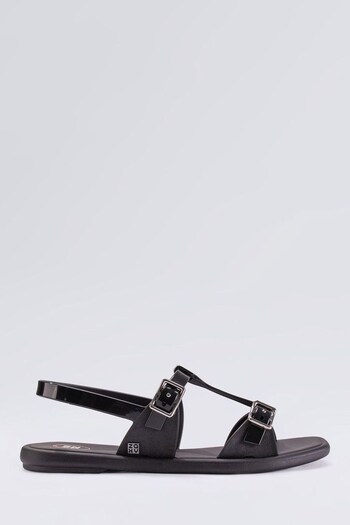 Zaxy Black Double Buckle Strap Sandals (U87204) | £36