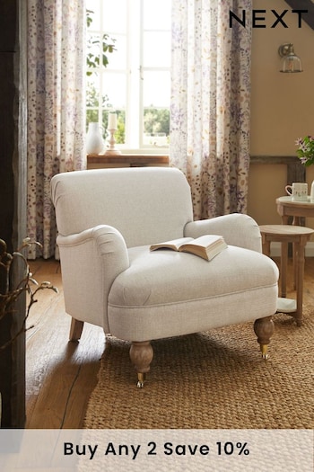 Tweedy Plain Light Natural Lilly Accent Chair (U87234) | £350