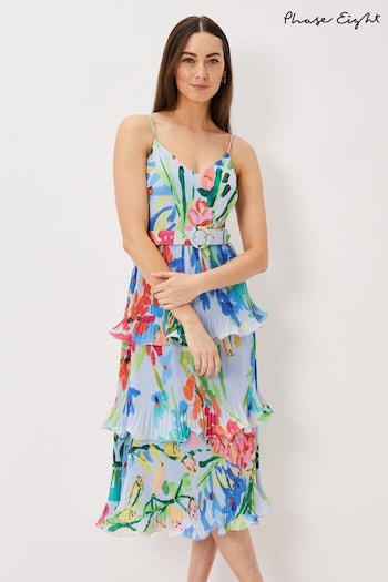 Phase Eight Natural River Floral Tiered Dress (U87288) | £149