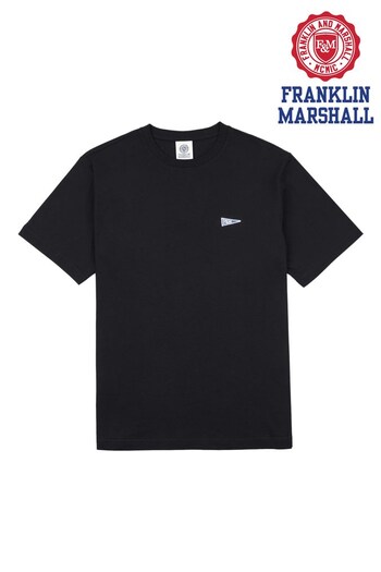 Franklin & Marshall Mens Black Pennant Patch T-Shirt (U87317) | £30