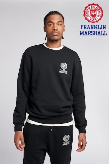 Franklin & Marshall Mens Black Crest BB Crew Neck Sweatshirt (U87329) | £50