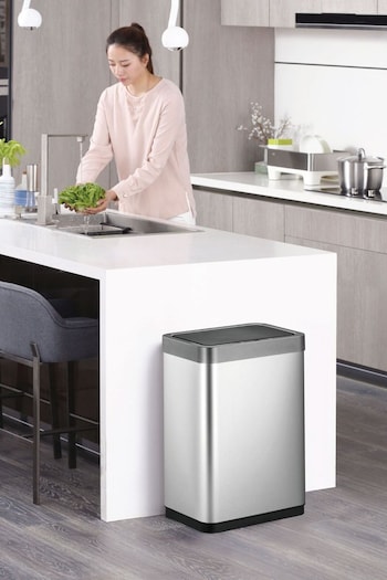 EKO Silver Stainless Steel Sensor Recycling 20+20 Litres Bin (U87352) | £160