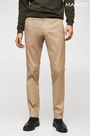Mango Cream Slim Fit Serge Chino Trousers (U87471) | £50