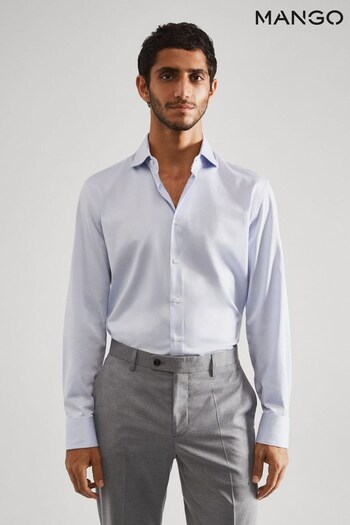 Mango Blue Slim Fit Cotton Suit Shirt (U87492) | £60