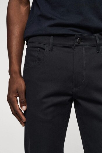 Mango Blue Slim Fit Denim Effect Serge Trousers (U87495) | £36