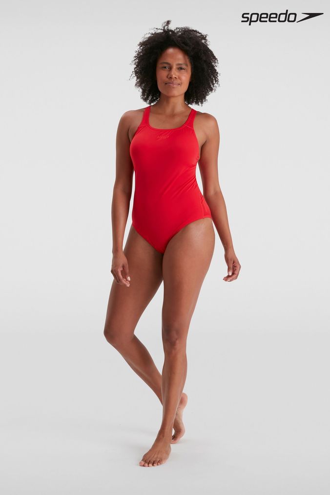 Red speedo swimming costume store