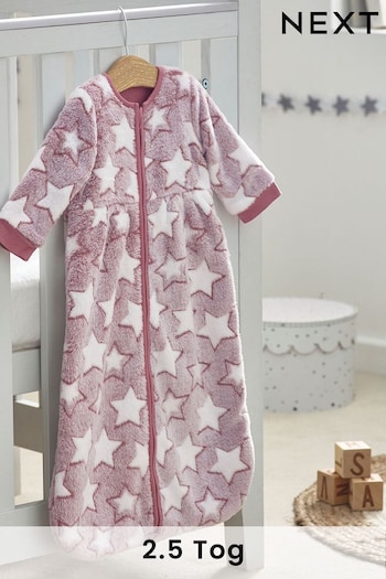 Pink Stars Baby Supersoft Fleece Long Sleeve 2.5 Tog Sleep Bag (U88265) | £30 - £34