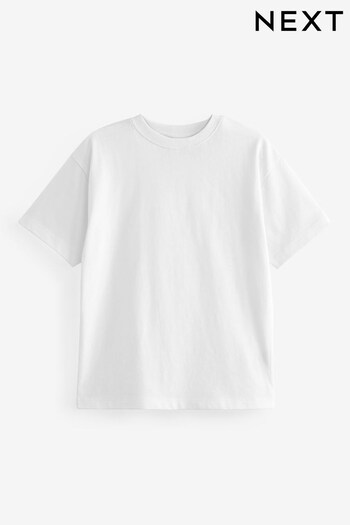 White Short Sleeve Relaxed Fit T-Shirt (3-16yrs) (U88505) | £5 - £8