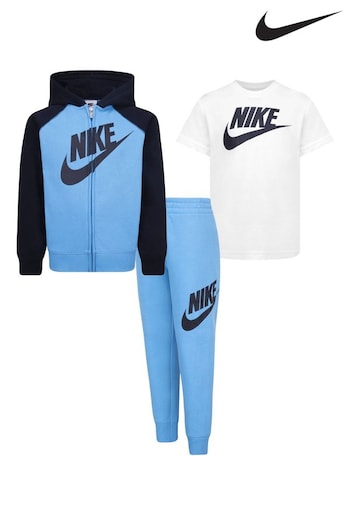 Nike Blue 3 Piece Little Kids Tracksuit Set (U88814) | £54