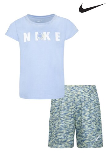 Nike Blue/Yellow Little Kids T-Shirt and Shorts Set (U88820) | £30