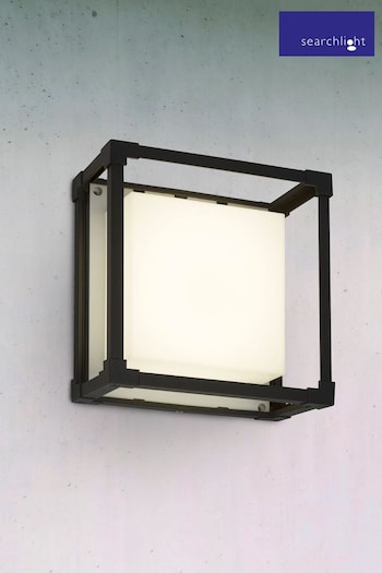 Searchlight Grey Boxy Grey And Opal Square Outdoor Wall Light (U89207) | £30