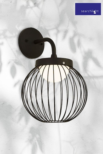 Searchlight Black Cage Outdoor Wall Light (U89216) | £55