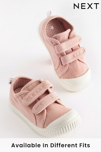 Pink Wide Fit (G) Double Strap Trainers (U89232) | £16 - £18