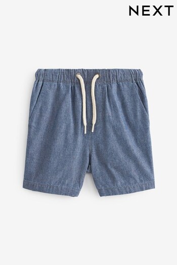 Chambray Blue Plain Pull-On Shorts (3mths-7yrs) (U89380) | £7 - £9