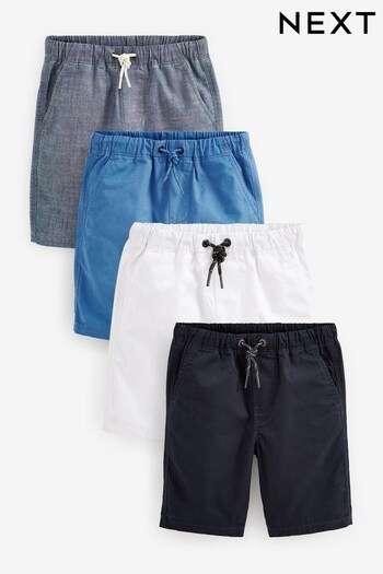 Navy Blue/White Pull-On Shorts 4 Pack (3-16yrs) (U89526) | £28 - £48