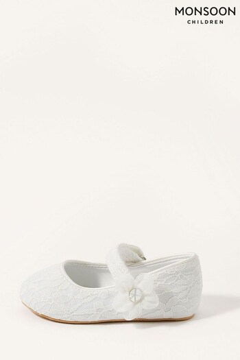Monsoon Cream Lace Bow Walker Shoes (U89557) | £18