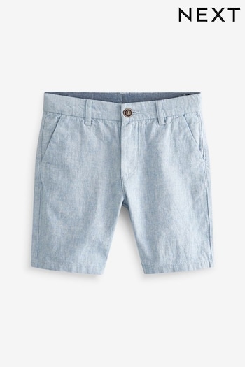 Blue Chino Shorts With Linen (3-16yrs) (U89664) | £11 - £16